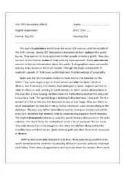 English Worksheet: Reading Comprehension