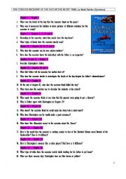English Worksheet: THE CURIOUS INCIDENT OF THE DOG IN THE NIGHT-TIME questions and answers