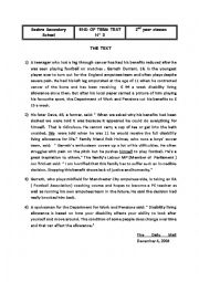 English Worksheet: END OF TERM TEST N  3 ( Tunisian students)
