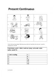 English Worksheet: Present Continuous 