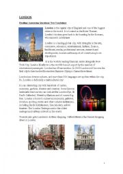 English Worksheet: London reading