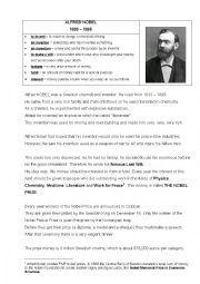 English Worksheet: Alfred Nobel and the Nobel Prize