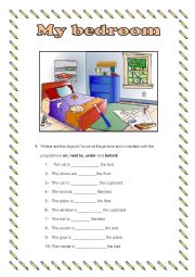 English Worksheet: My bedroom