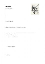 English Worksheet: FAIRYTALES