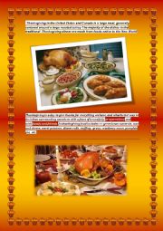 English Worksheet: thanksgiving dinner