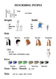 English Worksheet: describing people (physical appearance)