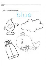 English Worksheet: blue 