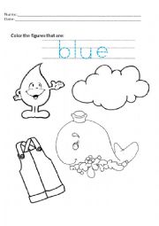 English Worksheet: blue 