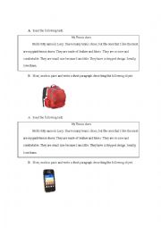 English Worksheet: Describe something