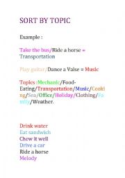 English Worksheet: Sort by Topic
