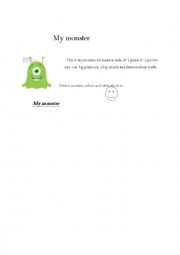 English Worksheet: Monster