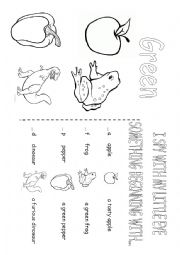 English Worksheet: Colouring green