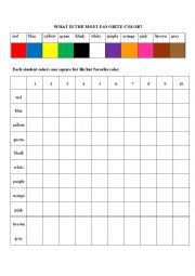 English Worksheet: favorite color