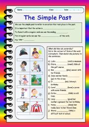 English Worksheet: Statements in the simple past