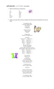 English Worksheet: HOT AND COLD   by KATTY PERRY 