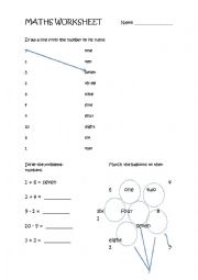 English Worksheet: Maths Worksheet