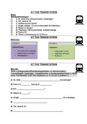 English Worksheet: At the train station