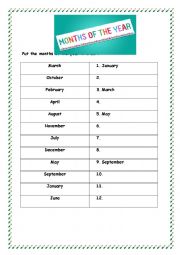 English Worksheet: Months of the Year worksheet