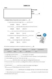 English Test - Must/Might/Relationship Vocab/Reading