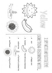 English Worksheet: colouring yellow