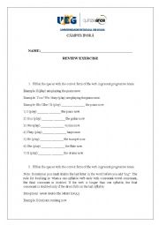 English Worksheet: review exercise