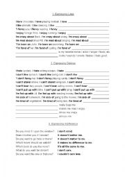 English Worksheet: Likes-dilikes