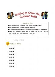 Ice-braking worksheet