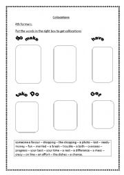 English Worksheet: collocatins+ idioms + british vs amerircan english 