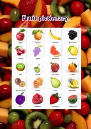 English Worksheet: Fruit pictionary.