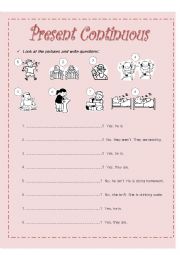 English Worksheet: present continuous