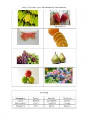 English Worksheet: Fruits