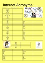 English Worksheet: Internet Acronyms