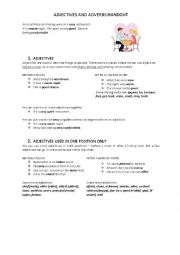 English Worksheet: Adjectives and Adverbs