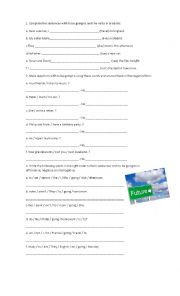 English Worksheet: going to 