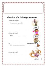 English Worksheet: How old are you? 2