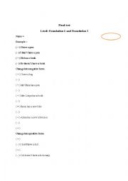 English Worksheet: easy grammar exercise