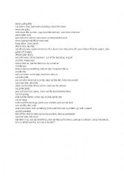 English Worksheet: PREPOSITION: DOWN, OUT, OVER, OFF