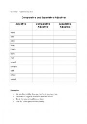 English Worksheet: Comparing Adjectives