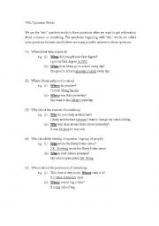 English Worksheet: wh-words