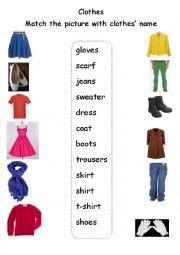 English Worksheet: Clothes worksheet