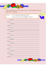 English Worksheet: Vocabulary Review