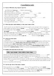 English Worksheet: Consolidation Tasks