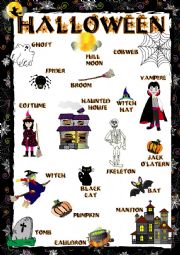 English Worksheet: Halloween POSTER