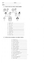 English Worksheet: The family