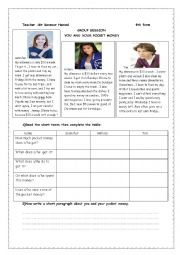 English Worksheet: you and your pocket money