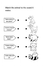 English Worksheet: Animal Sounds