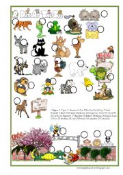 English Worksheet: Animals Pictionary