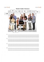 English Worksheet: Modern Family Characters