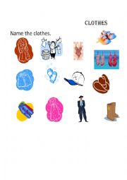English Worksheet: Name the clothes