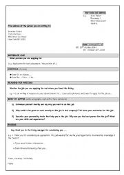 English Worksheet: How to write a letter of application